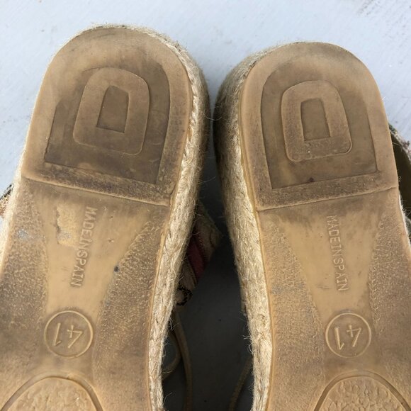 Azura SPAIN Women's Size 41 Beige Gold Multi Closed Toe Espadrille Low Wedges - Picture 11 of 15